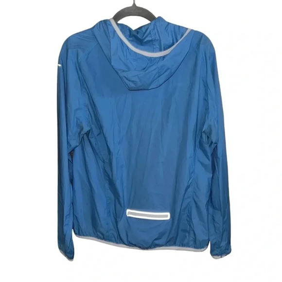 Tory Burch Sport Lightweight Blue Spring Hooded Jacket Size M/L - Picture 4 of 7